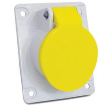 Tomada Industrial Não Metálica Embutir Fêmea 2 Polos + Terra 16A 100130V Amarela 4H N3044 Steck