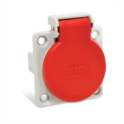 Tomada Industrial Não Metálica Embutir Plástico Fêmea 2 Polos + Terra 20 A 250 V Vermelha Quasar S8641VM Steck