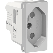 Módulo Tomada Predial Aluminio 2 Polos + Terra 20A S70203174 Schneider