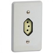 Tomada Predial 1 Módulo Marfim Bipolar + Terra 20A 250V Com Placa 4x2" Cinza Silentoque 054344 Pial Legrand