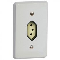 Tomada Predial 1 Módulo Marfim Bipolar + Terra 20A 250V Com Placa 4x2" Cinza Silentoque 054344 Pial Legrand