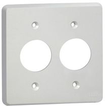 Placa 2 Postos Redondos Separados 4 X 4" Cinza Silentoque 8555 Pial