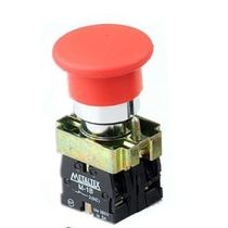 Botão Cogumelo 40mm Vermelho 22mm 1NF Giratorio Com Trava P20AKRR1B Metaltex