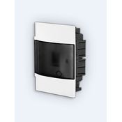 Quadro Distribuição Disjuntor Plástico Branca Sobrepor DIN 4 sem Barramento Porta Transparente Practibox S 134114 PIAL