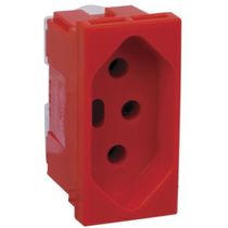 Módulo Tomada Predial 1 Módulo Vermelha 2 Polos + Terra 20 A 250 V Dedicada Pial Legrandplus 615082VM Pial Legrand
