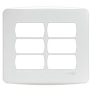 Placa 4x4 6 postos com suporte, Miluz, Schneider