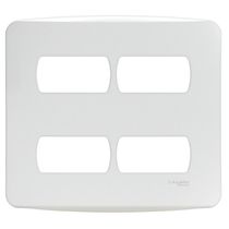 Placa 4x4 4 postos com suporte, Miluz, Schneider