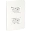 Conjunto 2 Tom Branco 2P+T 10A 250V Pl/Br Schneider | Diagonal esquerda do produto