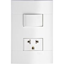 Interruptor E Tomada Encaixe Tomada 1 Tomada 1015A Com Placa Branca Prm4404721 Schneider Schneider