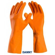 Luva Proteção Química Látex Natural Laranja Anti-Derrapante Tamanho XG - MAX ORANGE DA208D - DANNY