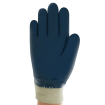 Luva Proteção Mecânica Nitrílica Branca/Azul Antiderrapante - Tamanho 10 - HYCRON 27-602 - Ansell