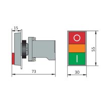 Botão Frontal Comando Iluminado Duplo Vermelho Laranja e Verde 22,5mm SLPDL Steck