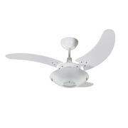 Ventilador Teto 3 Pas Com Luminaria 130 W 127 V Branco/Branco - CLEAN - TRON