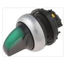 Comutador Iluminado Knob Curto 2 Posições Verde 22mm 1NF M22WRLKG Eaton