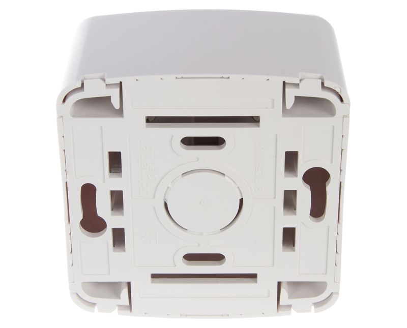 Caixa Tomada Sobrepor Tampa 1Módulo Tomada Branco S3B66340 Schneider | Dimensional - Visão  traseira do produto