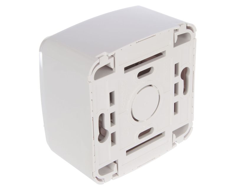 Caixa Tomada Sobrepor Tampa 1Módulo Tomada Branco S3B66340 Schneider | Dimensional - Visão  traseira do produto virado para a direita