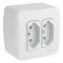 Caixa Tomada Sobrepor 2 Módulo Tomada S/Tampa Branco S3B66440 Schneider