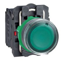 Botão Iluminado Redondo Verde 22mm 240V LED 1NA+1NF XB5AW33M5 Schneider