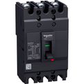 Disjuntor Caixa Moldada Tripolar Termomagnético Fixo 550VCA 40A 25KA EZC100N3040 Schneider | Imagem ilustrativa - Parte da frente ampliada.