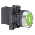 Botão Redondo Verde 22mm 1NA Impulso Com Gravação I XA2EA3311 Schneider | Dimensional - Produto na posição vertical para lateral direita