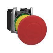 Botão Cogumelo 40mm Vermelho 22mm 600V 1NA+1NF Soco XB5AT845 Schneider