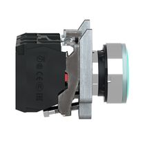 Botão Iluminado Redondo Verde 22mm 240V LED 1NA+1NF XB4BW33M5 Schneider