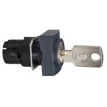 XB6 de botão seletor com chave  ronis 201 16mm2 posretangular com retorno - ZB6DGB - Schneider