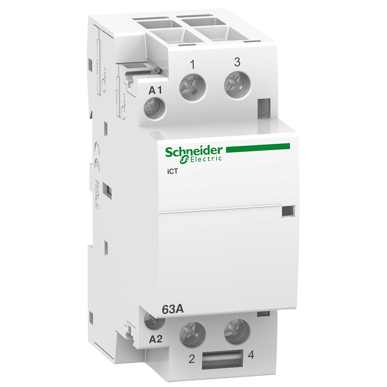 Contator Modular Ict 63A 2Na 220...240Va A9C20862 Schneider - Dimensional