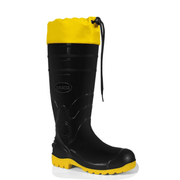 Bota Profissional PVC Preta Cano Longo Com Forro Sem Bico Polaina Tamanho 43 85BPL600PL CA 37455 Bracol