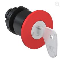 Botão Cogumelo 40mm Com Chave Vermelho 22mm CSWBCY1WH Weg
