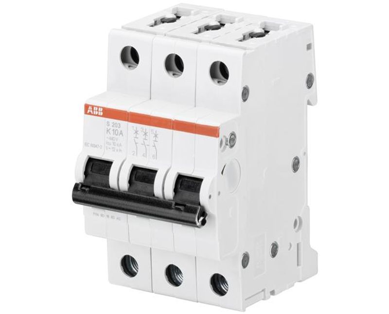 Disjuntor Mini Tripolar 32A 230/400VCA Curva K 6KA S203K32 ABB