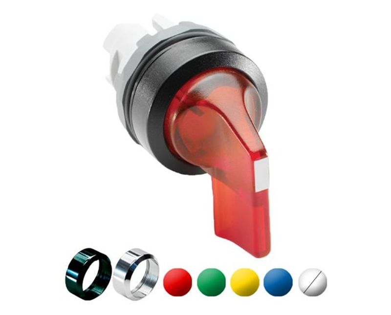 Cabecote Comutador Ilum Knob Lg 2Pos Pt M2SS411C - ABB - Dimensional