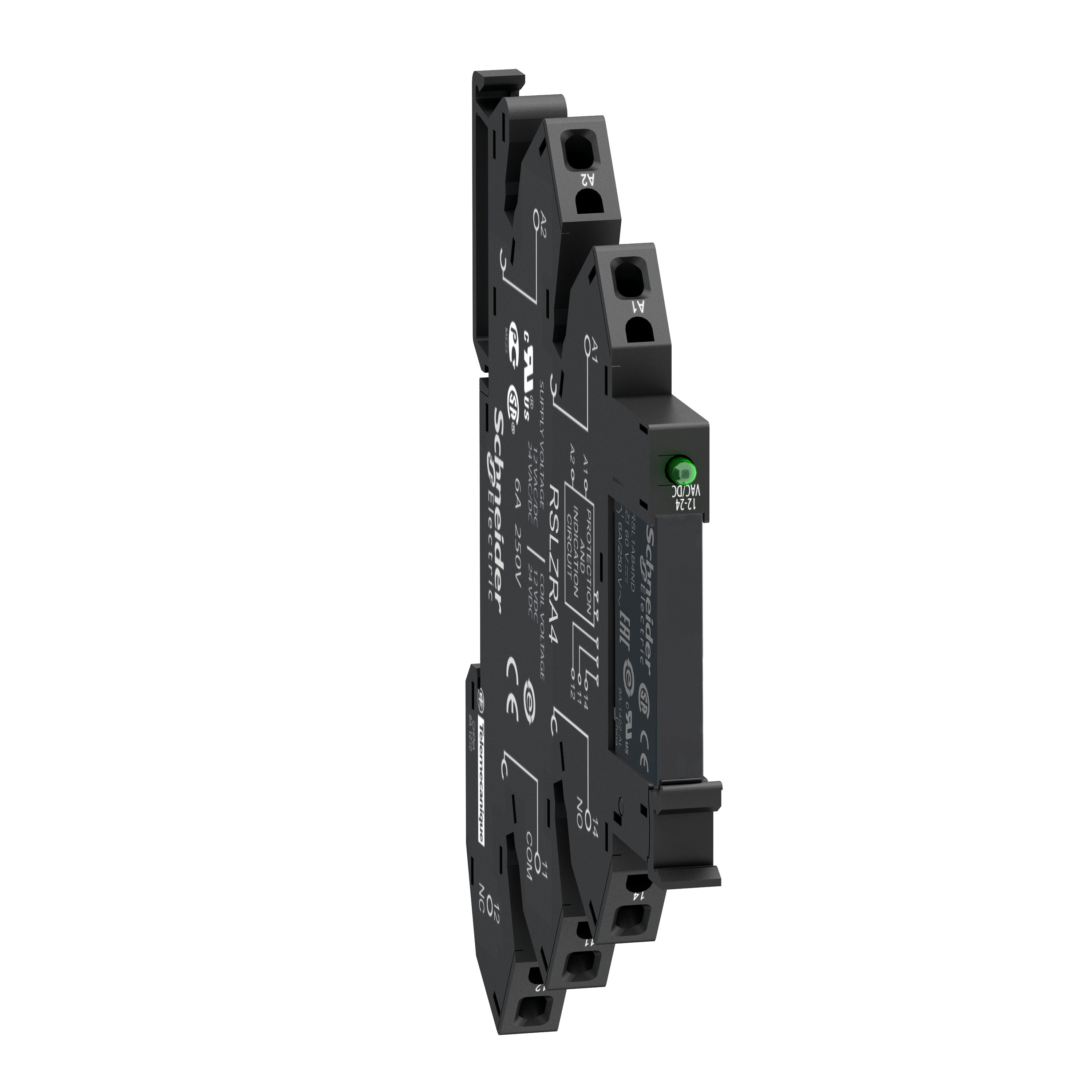 Rele Interface 115V 6A 1Naf RSL1PRFU Schneider - Dimensional