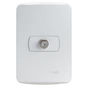 Tomada Cabo Coaxial Tv Embutir 1 Módulo Branco Com Placa Branco S3B64680 Schneider