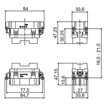 Porta Contato Fêmea 18P 48A 630V Hdc HDCS612BAS Weidmuller Conexel