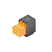 Conector Circuito Impulso 6P 300V 7A Preto E Laranja Estan 180G 3,5Mm Enc B2L B2L 3.50/06/180QV3 SN BK BX Weidmuller Conexel