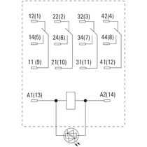 Relé Industrial Plug-In Led 24Vcc 5A 4Rev DRM570024LTAU Weidmuller Conexel