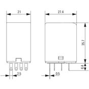 Relé Industrial Plug-In 230Vca 5A 4Rev DRM570730 Weidmuller Conexel