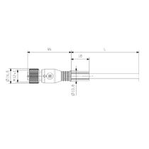 Conector Sensor Fêmea Reto Pu Sem Sinalizacao Tetrapolar M12 2M Sailm SAILM12BG42.0U Weidmuller Conexel