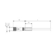 Conector Sensor M/F Reto M12 3Pin Pu Tripolar M12-M8 3M Sailm12Gm SAILM12GM8G33.0U Weidmuller Conexel