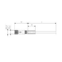 Conector Sensor M/F Reto M12 3Pin Pu Tripolar M12-M8 3M Sailm12Gm SAILM12GM8G33.0U Weidmuller Conexel