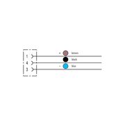 Conector Sensor Macho Reto M8 Tripolar Pu Sem Sinalizacao Tripolar M8 3M Sail SAILM8BG33.0U Weidmuller Conexel