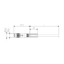 Conector Sensor Macho Reto M8 Tripolar Pu Sem Sinalizacao Tripolar M8 5M Sail SAILM8G35.0U Weidmuller Conexel
