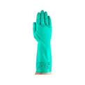 Luva Proteção Química Nitrílica Verde Anti-Derrapante - Tamanho 9 - Sol-Vex 37-155 - CA 12597 - Ansell - Dimensional | Visão geral do produto