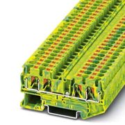 Conector Passagem Borne Terra Poliamida Verde/Amarelo 8Kv 4Mm2 PT4QUATTROPE  Phoenix Contact
