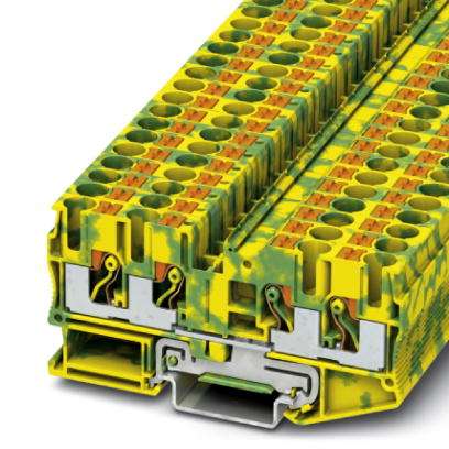 Conector Passagem Poliamida Verde/Amarelo PT6QUATTROPE Phoenix Contact ...