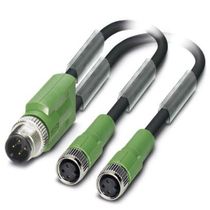 Conector Sensor Macho e Fêmea Reto Pu Tripolar M8 0,3M SAC3PM12Y2X0,3PURM8FS Phoenix Contact