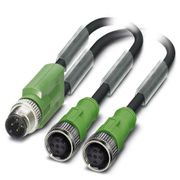 Conector Sensor Macho e Fêmea Y Pu Tripolar M12 3M SAC3PM12Y2X3,0PURM12FSB Phoenix Contact