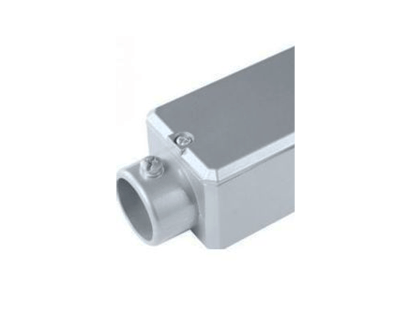 Condulete Alumínio LB 3/4" Sem Rosca Cinza MunseLL N6.5 Sem Tampa Sem Vedação LBSR151 | Imagem ilustrativa ampliado nos detalhes