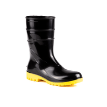 Bota Impermeável PVC Preta E Amarela Cano Curto Sem Forro 82BPC600SFACQUAFLEX Tamanho 37 CA 37456 Bracol